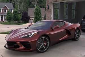 C8 Corvette in driveway